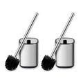 Toilet Brush and Holder Set Toilet Bowl Brush Stainless Steel Automatic Open lid Toilet Bowl Cleaner Brush Set Toilet Scrubber Kit Toilet Cleaning Brush for Bathroom - color: Stainless Steel