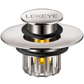 LEKEYE Tub Stopper | Shower Drain Hair Catcher | Pop-up Drain Stopper with Strainer | Bathroom Bathtub Plug | Drain Protector for 1-1/2 to 1-3/4" Bath Drain Hole - Brushed Nickel - color: Brushed Nickel
