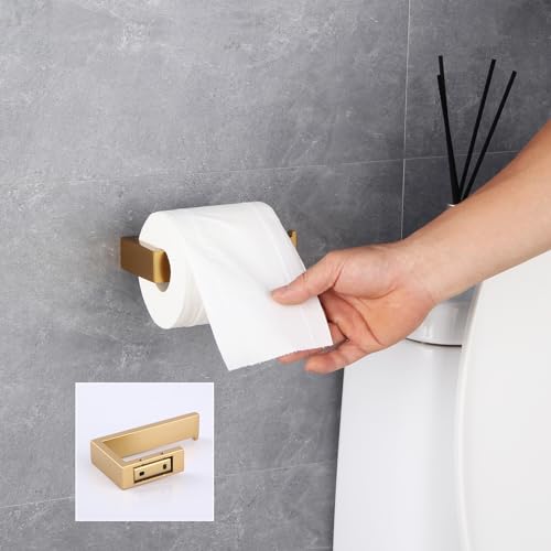 GERZWY Bathroom Toilet Paper Holder Stainless Steel Gold Tissue Paper Roll Holder Wall Mount HG1718-BE - color: Gold