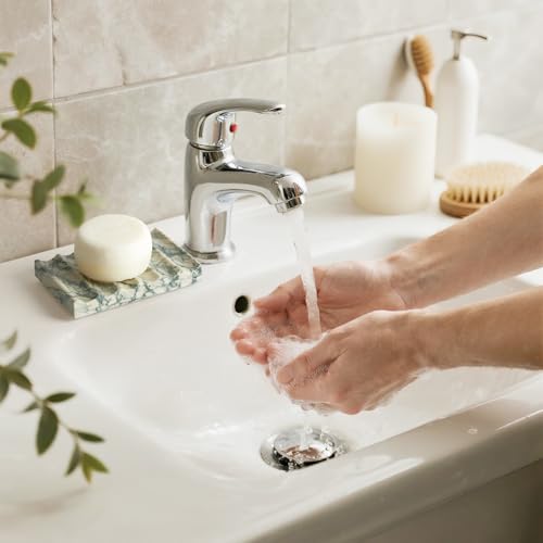 Real Luxurious Natural Marble Soap Dish for Shower,soap Dish for Bathroom,Non-Ceramic/Non-Resin Stone soap Tray（Cyan Green） - color: Cyan Green