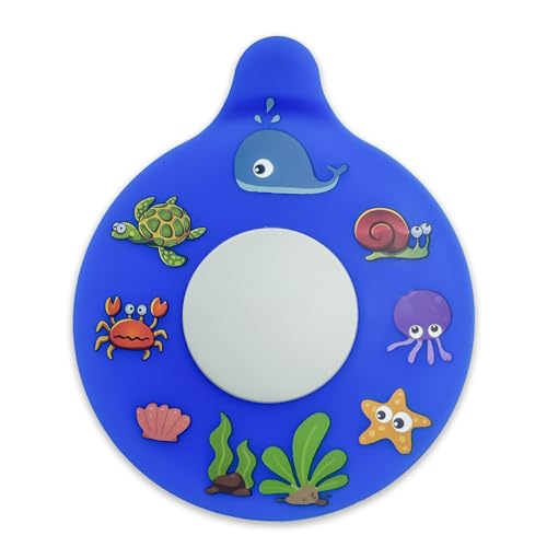 Silicone Bathtub Drain Stopper with Beach Scenery Print - Universal Tub Plug Cover, Beautiful Coral Reef Design - Ideal Gift for Kids, Tots, Babies (Blue) - color: Blue