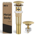 KES All Metal Bathroom Sink Drain with Strainer Basket Hair Catcher Anti Clog Pop Up Drain Stopper for Vanity Vessel Sink with Overflow, Rustproof 18/8 Stainless Steel Brushed Gold, S2013A-BZ - color: Brushed Gold, style: for sink WITH overflow,1-pack