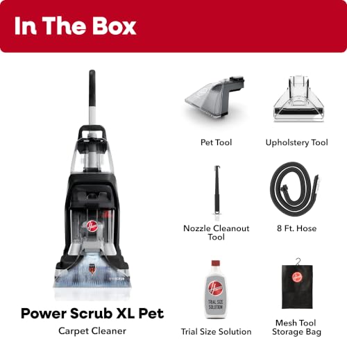 Hoover Powerscrub XL Pet Carpet Cleaner Machine, Upright Shampooer, FH68050, Black - style: PowerScrub XL