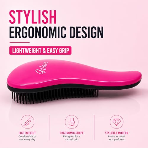 G.B.S Wave Detangling 3-in-1 Hair Brush Set (Pink) - color: Pink