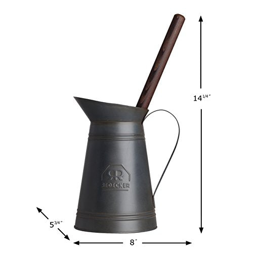REDECKER Nylon Toilet Brush with Dark Coated Metal Holder, Oiled Thermowood Handle, Replaceable Head, Vintage Design, Made in Germany - color: Nylon Brush With Dark Coated Metal Holder
