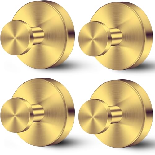 Black Suction Cup Hooks for Shower - Set of 4, No Drill Towel Hooks for Bathroom Wall, Kitchen, Glass, Mirror, Tile - Ideal for Hanging Towels, Robes, and Loofahs (gold-4pcs) - color: gold-4pcs