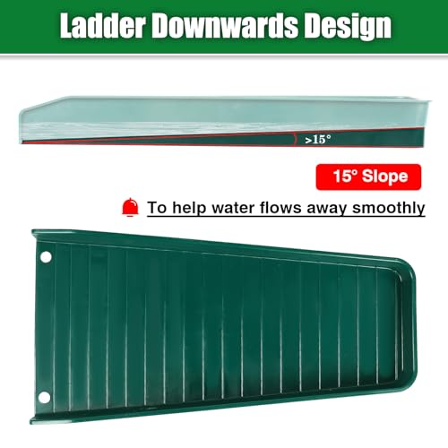Rain-Gutter Downspout Splash Block - Gutter Downspout Extensions for Rainwater Drainage, Lader Downwards Design, 16" Fixable Downspout Extender with 8 Fixing PP Nails (4, Green) - color: Green, size: 4Pack