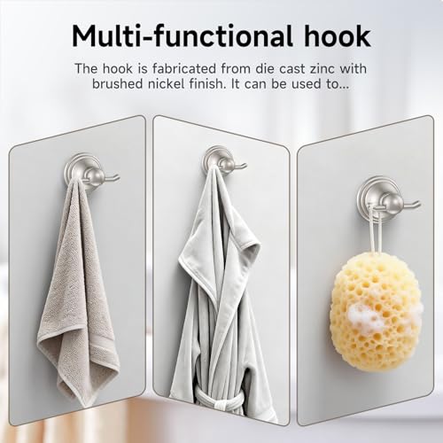 Formosa Design Hardware Classic 4-Piece Bathroom Accessories Set, 24-inch Towel Bar, Toilet Paper Holder, Towel Ring, and Robe Hook, Durable Zinc Alloy & Stainless Steel, (Brushed Nickel Finish) - color: Brushed Nickel