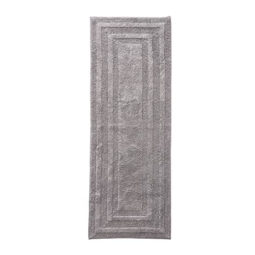 Eddie Bauer - Bathroom Rug, 100% Soft Plush Tufted Cotton Runner Rug, Highly Absorbent, Quick-Dry, and Skid-Resistant Backing (Logan Chrome Grey, 22" x 60") - color: Chrome Grey, style: 22" x 60"