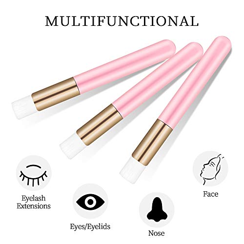 10 Pcs Cute Pink Lash Cleanser Brushes Lash Shampoo Brushes for Eyelash Extensions Cosmetic Brushes Peel Off Blackhead Brush Remover Tool Nose Cleaning Washing Brush - color: PINK
