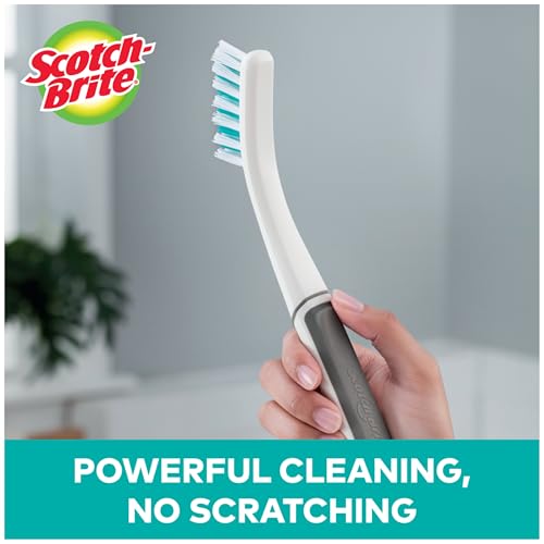 Scotch-Brite Tile & Grout Brush, Strong Bristles to Scrub Away Grime, 6 Count