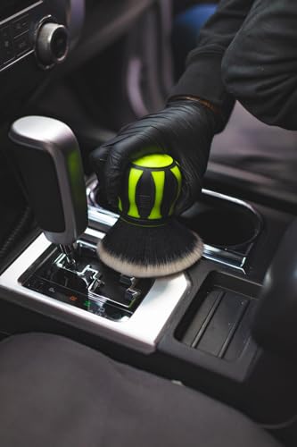 Detail Factory - Curveball XL Synthetic Brush - Ultra Soft Bristles, Comes with Storage Rack, Covers Large Area Inside or Outside Vehicles - Octane Ectoplasm - color: Black/Lime