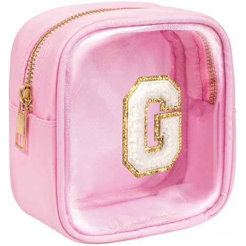 KOTORA Travel Clear Makeup Bag Toiletry Bag, Make up Bag Waterproof Toiletry Bags for Women Cosmetic Bag Preppy Stuff Brithday Gifts for Women Personalized Pink Mother Girlfriend Wife Gifts - color: Pink, style: G