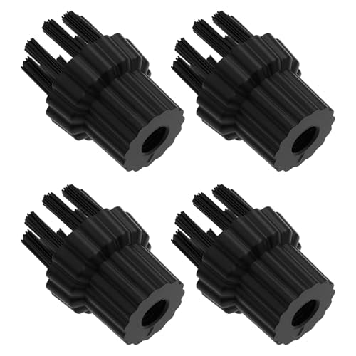 Set of 4 Replacement Nylon Brushes with M8 Thread Compatible with H20 X5 Steam Mops, Multi-Surface Cleaning