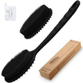 Silicone Back Scrubber, Soft Silicone Loofah with Handle, Gentle Exfoliating Back Scrubber, Back Brush Bath Brush with Two Dual-Side & Detachable Brush Heads(Black-Two Heads) - color: Black-two Heads