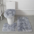 Bathroom Rugs Sets 3 Piece Thick Fluffy Soft Bathroom Rugs and U-Shaped Toilet Mat Washable Absorbent Floor Mat Grey Gradient - color: Grey Gradient