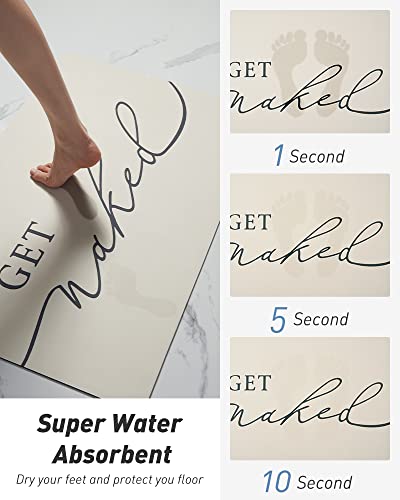 tchdio Bath Mat-Super Absorbent Quick Dry Bath Mats for Bathroom Floor Non Slip-Bathroom Mats with Rubber Backing-Ultra Thin Bathroom Rugs Fit Under Door, 17" x 24", Beige
