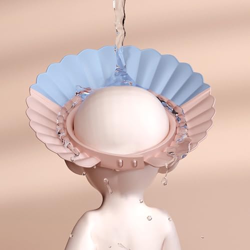 Safe Shampoo Shower Bathing Protection Bath Cap Soft Adjustable Visor Hat for Toddler, Baby, Kids, Children … (Haze Blue) - color: Haze Blue