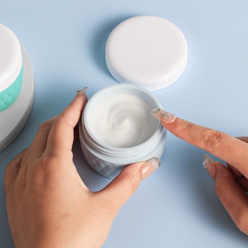 Kuangre Travel Containers for Toiletries, Silicone Cream Jars BPA-Free, TSA Approved 2oz Travel Size Containers, Leak-proof Silicone Jars with Lid for Cosmetic Face Hand Body Cream (4 Pack) - color: Mint, size: 2 Ounces