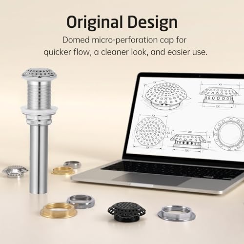 KES Faster Drainage Bathroom Sink Drain Without Overflow, Anti-Clog Open Grid Design, Detachable Strainer, Brushed Nickel Vessel & Vanity Drain, Stainless Steel & Brass, S2020D-BN - color: Brushed Nickel