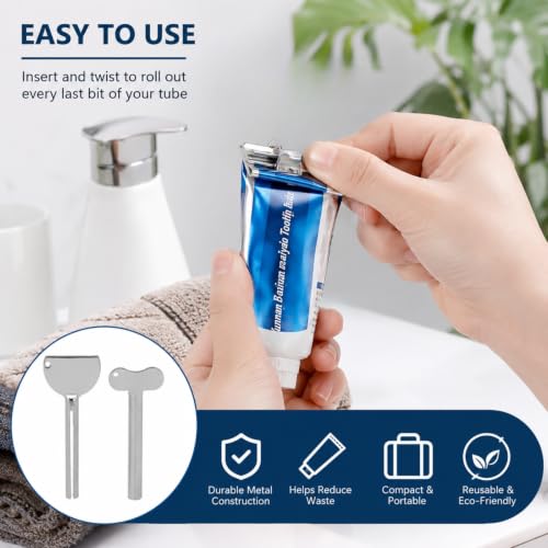 2Pcs Metal Tube Squeezer Keys, Toothpaste Roller, Salon Tube Squeezers, Bathroom Aids and Accessories (A+B) - color: A+b
