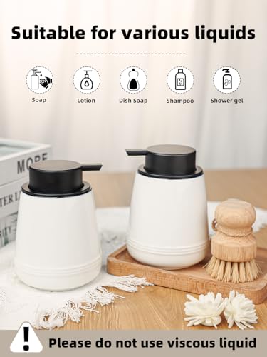 Ceramic Soap Dispenser 13oz,Hand Wash Soap Dispenser (Foam Dispenser White) - color: Foam Dispenser White