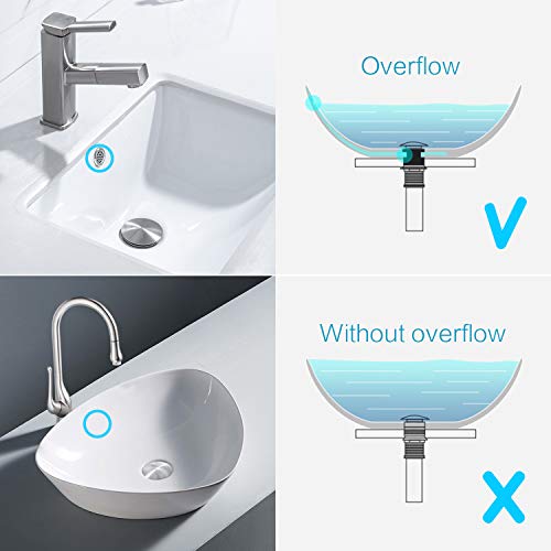 KAIYING Pop Up Drain, Bathroom Sink Drain Stopper with Overflow, Vessel Sink Drain Assembly with Detachable Basket Stopper, Anti-Explosion and Anti-Clogging Drain Strainer (Brushed Nickel) - color: Brushed Nickel, style: With Overflow