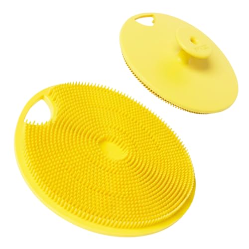 Boie USA Body Scrubber with Handle - Hygienic, Exfoliating Loofah Alternative - Feels Like Silicone Scrubber Gentle on Sensitive Skin, Hypoallergenic, BPA & Latex-Free, Made in the USA (Yellow) - color: Yellow