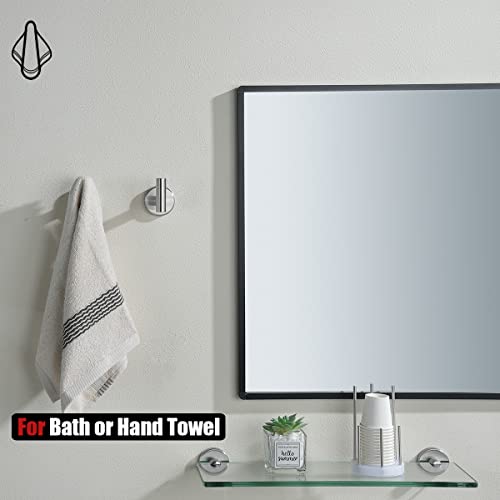 JQK Bath Hardware Towel Bar Accessory Set, 5-Piece Bathroom Accessories Fixtures Set Brushed Finished Wall Mount Includes 24" Towel Bar, 9" Hand Towel Bar, Toilet Paper Holder, Robe Hook x2, BAS105-BN - color: Brushed