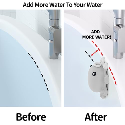 Bathtub Overflow Drain Cover - Silicone Bath Tub Drain Cover, Octopus Tub Overflow Drain Stopper with Suction Cups, Adds Inches of Water for Deeper Bath, Bathroom Spa Relaxing Accessory, Grey - color: Gray