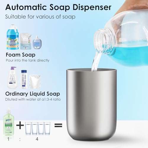 Automatic Soap Dispenser Touchless Foaming: Soap Dispenser Rechargeable for Bathroom - color: Silver1