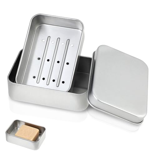 Ouligay Travel Soap Container Bar Soap Holder Bar Soap Case Metal Soap Box Soap Dish Travel for Gym Camping Home Bathroom