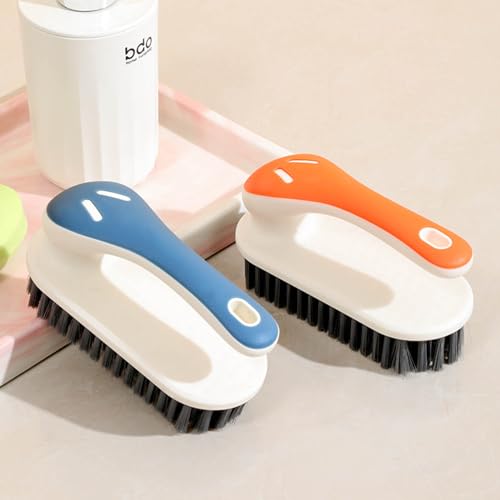Soft Bristle Scrub Cleaning Brush Stain Remover Brush Fabric Cleaning Brush Laundry Brush Small Scrub Brush Cleaner Household Cleaning Brushes for Carpet, Clothes, Bathroom,Sneaker-2 Pack (Gray) - color: Gray
