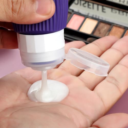 Mrsdry Travel Bottles for Toiletries, Tsa Approved 2oz Travel Bottles, BPA Free Leak Proof Travel Size Toiletry Containers, Refillable Travel Accessories with Toiletry Bag for Shampoo Liquid (4 Pack) - color: Purple, size: 2 Ounces