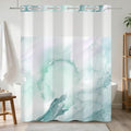No Hook Marble Shower Curtain with Snap in Liner 71x74 Inch | Mint Green Watercolor Shower Curtains for Modern Bathroom, Mesh Top Window Waterproof Washable Fabric - color: Mint Green Marble