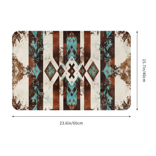 Bath Mat Cowhide Print Western Quick Dry Bathroom Rugs Non Slip Absorbent Shower Flannel Rug Floor Mat for Bathroom,Bathtub,Sink,Bedroom,16"X24" - color: Cay14