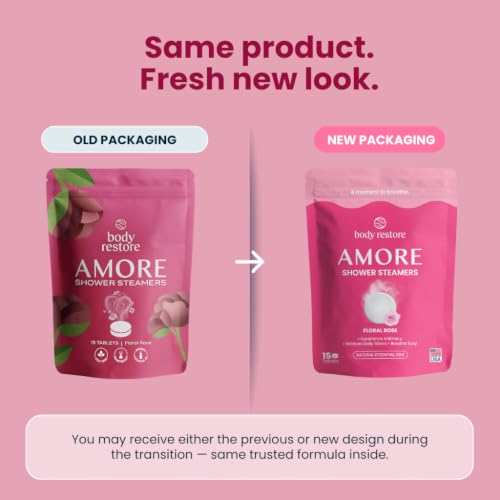 Body Restore Shower Steamers Aromatherapy 15 Pack – Fathers Day Gift for Dad, Birthday Gifts for Women & Men, Spa Stress Relief & Relaxation Self Care Gifts – Premium Rose Essential Oil Tablets - color: Rose Petal 15 Pack