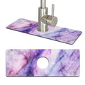 WIRESTER Super Absorbent, Fast Drying Kitchen Sink Splash Guard Faucet Mat, Sink Mat Behind Faucet Drip Catcher, Sink Gadget for Kitchen, Bathroom (15 x 5.5 Inch) - Purple Fuchsia Marble - color: Purple Fuchsia Marble