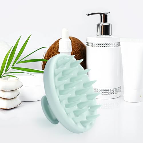Meartchy Silicone Scalp Massager, Scalp Scrubber for Hair Growth with Soft Bristles, Scalp Exfoliator Brush Dandruff Removal Shampoo Brush for Wet Dry Scalp Care (Mint Green) - color: Mint Green