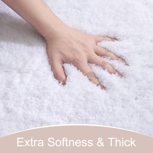 AROGAN Luxury Non Slip Bathroom Rug, Thick Soft and Absorbent Microfiber Bath Mat, Rubber Backing Quick Dry Rugs Carpets, Machine Washable Plush Mats for Shower Floor, Bathroom, 24x17 Inch White - color: White, size: 1'5" X 2' (24" X 17")
