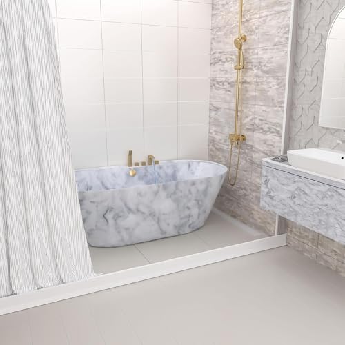 3.8" High Shower Dam 39" Collapsible Shower Water Stopper, Shower Threshold Water Splash Guard, Guard for Walk in Shower, Water Guard Stopper for Floor, Shower Door Water Blocker - size: 39" L x 1.4" W x 3.8" H