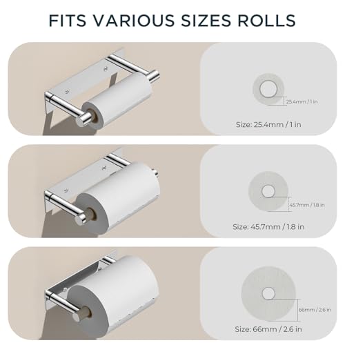 FORIOUS Toilet Paper Holder Wall Mount, Stainless Steel Rustproof Double Post Pivoting Tissue Roll Holder for Bathroom, Commercial Toilet Paper Dispenser (Chrome, Modern Square 1 Pack) - color: Chrome