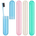 Hooqict 4 Pack Toothbrush Cases Travel Toothbrush Holder Portable Toothbrush Container Plastic Protector Cover Case for Traveling, Camping, Home, School, Business - color: Blue, Green, Pink, Beige
