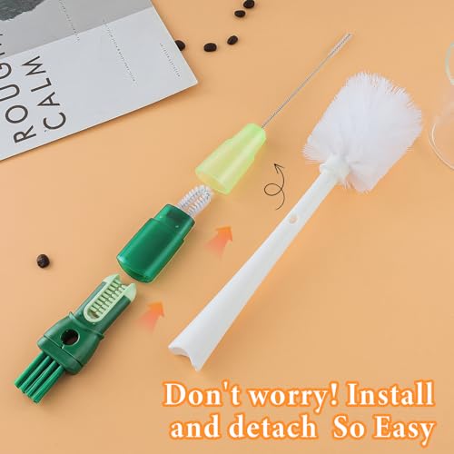 5 Pack Water Bottle Cleaner Brush Set for Hygiene Conscious People: 5 in 1 Removable Multifunctional Water Bottle Brush Cleaning Tools - Easily Cleans the Cup Mouth Lid Bottom and Straw