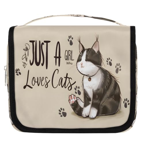 Travel Hanging Toiletry Bag for Women Girl Kinds Of Cartoon Cat Animal Cosmetic Bag Waterproof Makeup Organizer for Accessories, Shampoo, Full Sized Container, Toiletries for Bathroom Shower - color: E 05