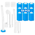 Disposable Toilet Brush, Extended Handle with 54 Cleaner Refills Toilet Brush for Toilet Bowl Cleaners, Bathroom Cleaning(2-Set) - size: 2 Brush+54 Refills