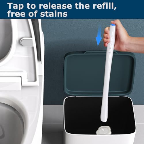 Disposable Toilet Brush: Toilet Bowl Brush and Holder Set with 24 Wand Refills, Upgraded Handle, 2X Cleaners, Toilet Cleaning System with Storage Caddy for Sink, Bathtub, Floor, Drain (2 Sets, Blue) - style: 2-Sets