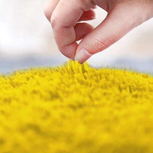 3 Piece Bath Set - Ultra Soft Non Slip Bath Mat & Absorbent Chenille Bath Mat for Tub, Shower & Toilet (Yellow) - color: Yellow