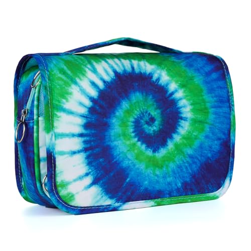 Tie Dye Hanging Toiletry Bag for Girls, Travel Toiletry Bag for Teen Girls Cosmetic Makeup Waterproof Wash Bag Traveling Toiletries, Blue - color: Blue Tie-Dye