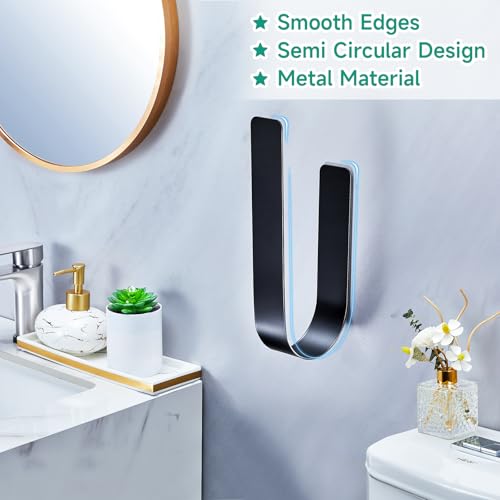 Toilet Paper Storage Wall Mount, Over The Tank Extra Toilet Paper Holder for 3 Rolls Tissue, Metal Tissue Roll Storage Stand for Bathroom, RV Adhesive Loo Roll Holder (Black) - color: Black